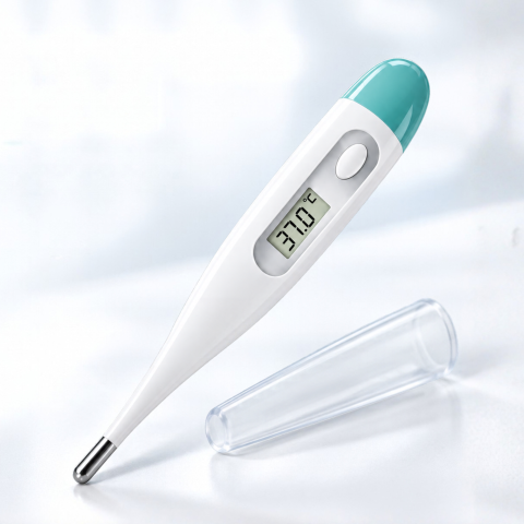 Îngrijire personală & cosmetice - Termometru digital medical Sanitas SFT 01/1 pentru copii si adulti, ecran LCD, fara mercur, alb turcoaz