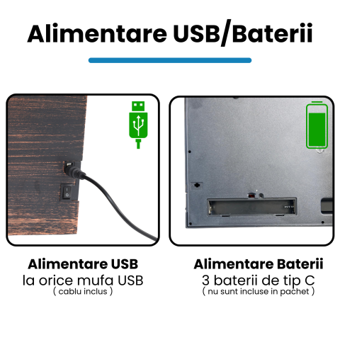 Șemineu decorativ LED vintage cu efect de flacără, 62 cm, negru cupru [6]
