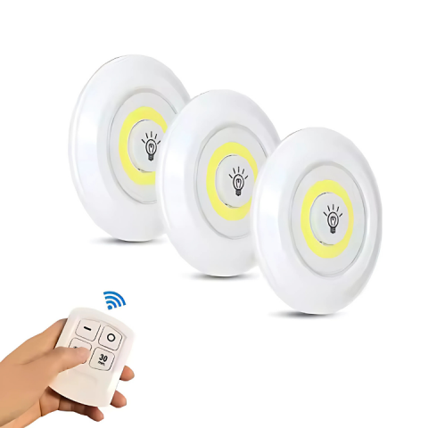 Set 3 lumini LED cu telecomanda, Reglarea intensitatii luminii, Timer [5]