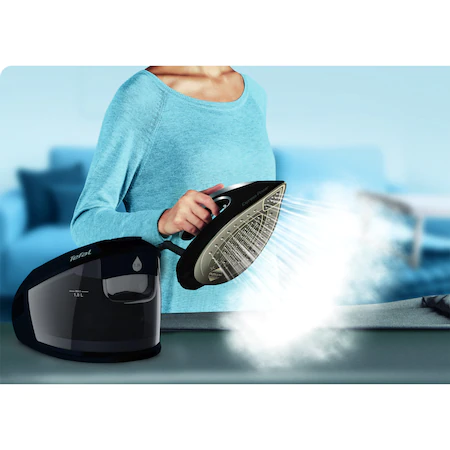 Statie de calcat Tefal Express Power SV8062E0, 2800W, 6.8 bar, abur variabil 130g/min, talpa Durilium AirGlide, capacitate rezervor 1.8L, negru/argintiu [6]