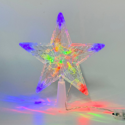 Stea Luminoasă Multicoloră pentru Brad, Iluminare LED, Decor Crăciun Interior, Efect Strălucitor Festiv [1]