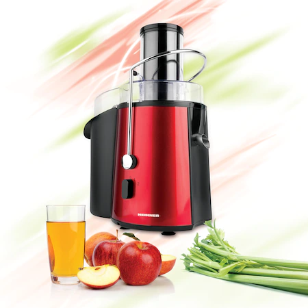 Storcator de fructe si legume Heinner XF-1000RD, 1000 W, Recipient pulpa 2 l, Recipient suc 1 l, 2 Viteze, Tub de alimentare 75 mm, Rosu [4]