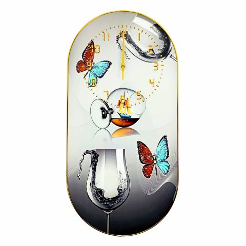Ceasuri Decorative - tablou-ceas-60x30-fluturi-pahar.jpg