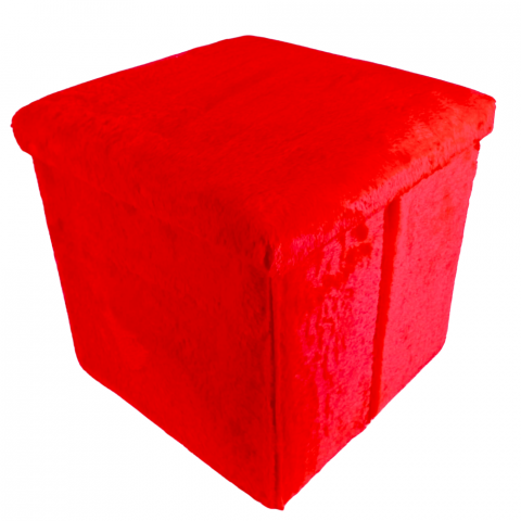 Scaune taburet & pufuri - taburet-pliabil-cu-spatiu-de-depozitare-tip-cutie-otoman-pufos-cub-38x38x38-cm-rosu