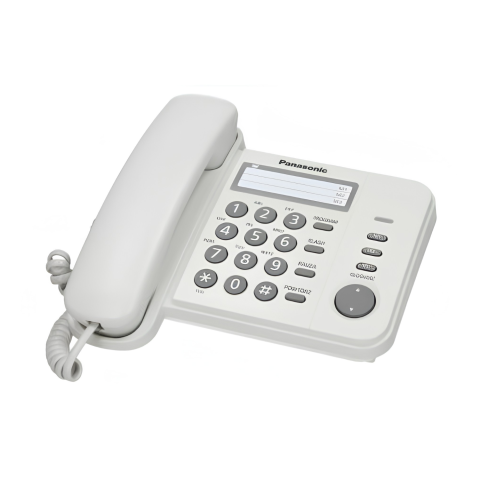 Alectro Deals - Telefon analogic Panasonic KX-TS520FXW, indicator sonerie, montare perete, alb