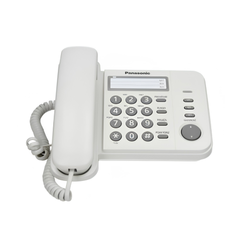 Telefon analogic Panasonic KX-TS520FXW, indicator sonerie, montare perete, alb [1]