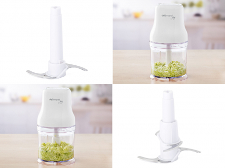 Tocator Delimano Joy Chopper Pro, 200 W, 1 treapta de viteza, 0.6 litri, lame din otel inoxidabil, capacitate de maruntire de 360 ml, bol din plastic, lama cu 2 taisuri + lama cu 4 taisuri + accesoriu [3]