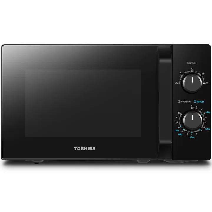 Electrocasnice - Cuptor cu microunde Toshiba MW2-MM20PBK, 20 l, 800 W, Control mecanic, Iluminare LED, Negru