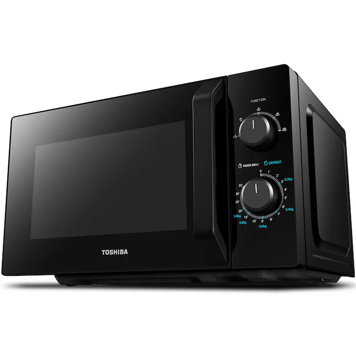 Cuptor cu microunde Toshiba MW2-MM20PBK, 20 l, 800 W, Control mecanic, Iluminare LED, Negru [2]