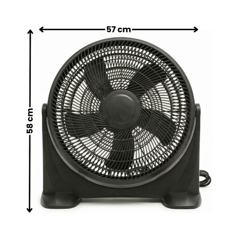 Ventilator de Podea, Diametru 50 cm, 3 trepte de viteza, Putere de 100W, Oscilatie, Negru [5]