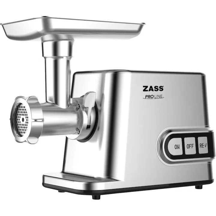 Masini de tocat - Masina de tocat cu accesoriu de rosii Zass ZMG 10, Putere 3000W, Putere nominala 1200W, Toaca intre 50-70 Kg/ora, Roti dintate metalice, 3 discuri din inox incluse