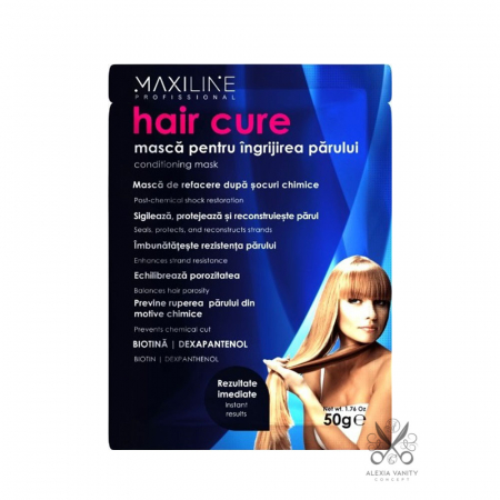 INGRIJIRE PAR - Masca Braziliana Tratament Capilar de Urgenta pentru Refacerea Parul Procesat Chimic Maxiline Hair Cure 50g