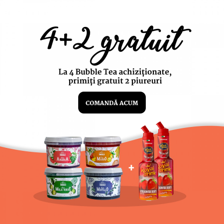 Bubble Tea - Pachet Bubble Tea + Piure de căpșuni