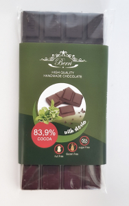 Ciocolata artizanala fara zahar cu stevia 83.9% cacao [1]