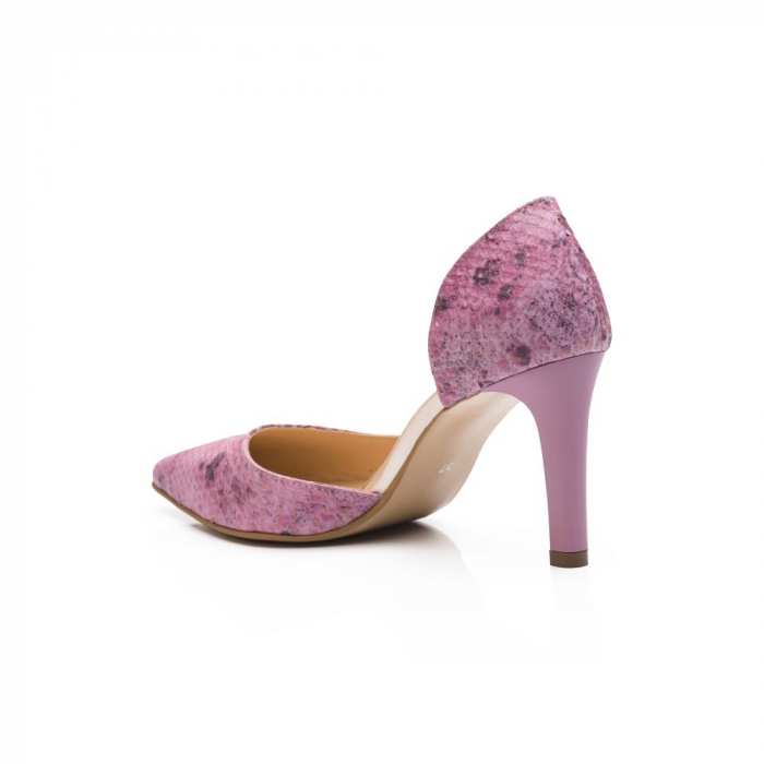 Pantofi dama stiletto snake print roz CA10 [4]