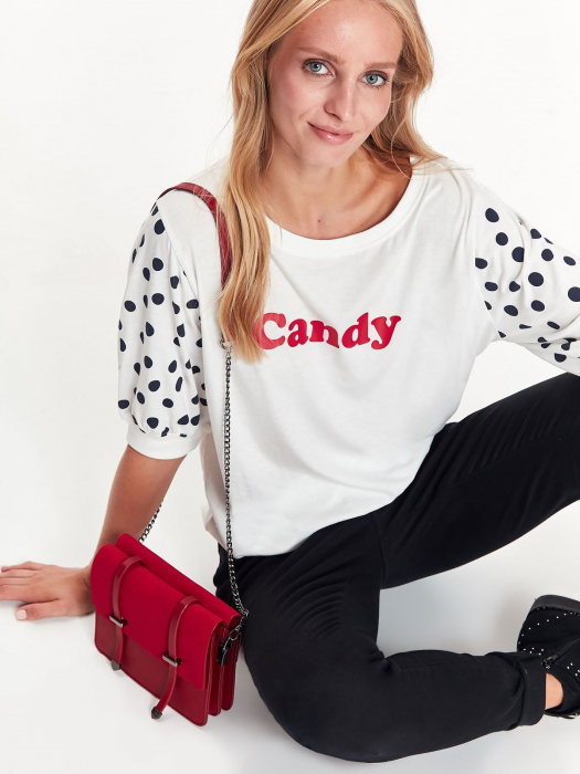 Bluza lejera cu maneci bufante cu buline [6]