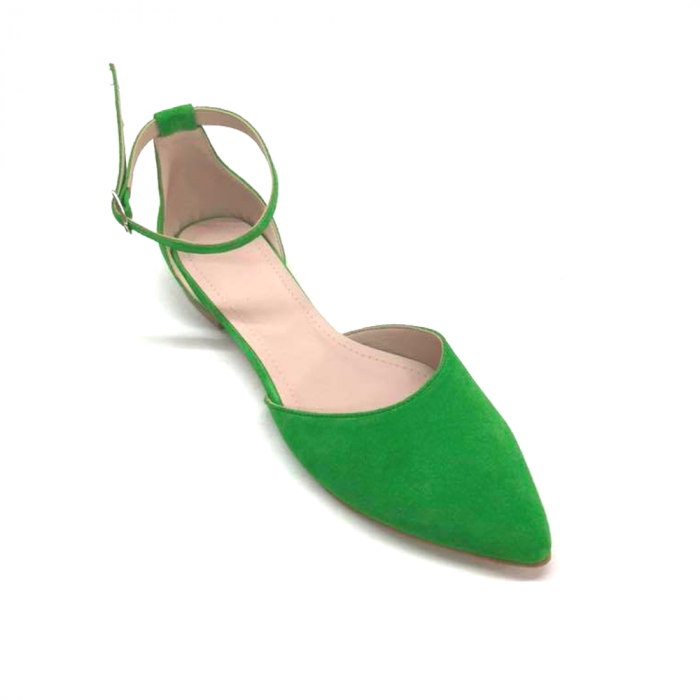 Balerini dama din piele intoarsa Green Lara [4]