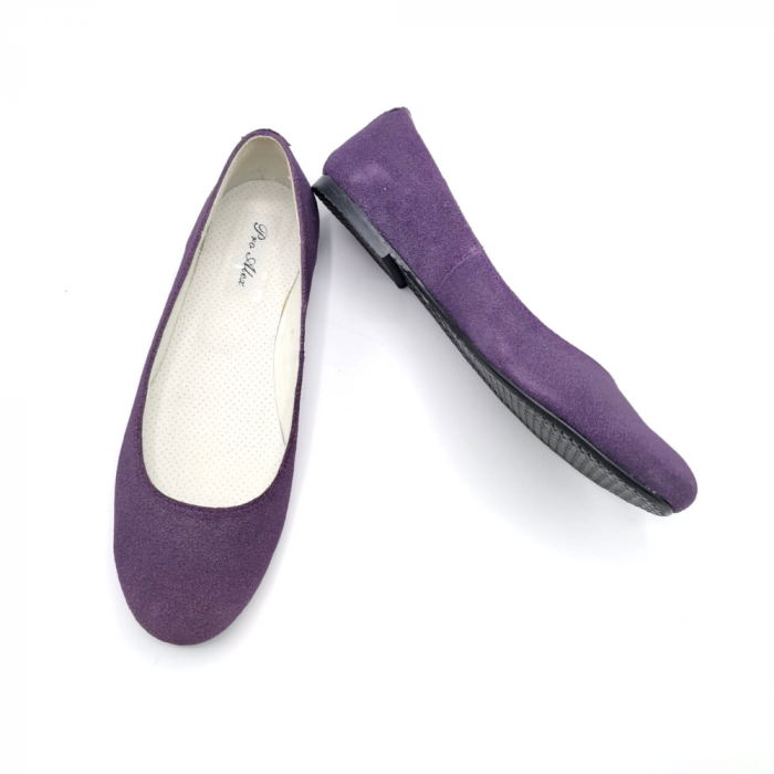 Balerini din piele intoarsa cu varf rotund Deep Purple, 35 [3]