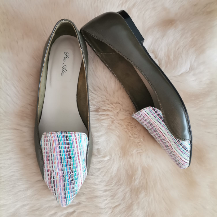 Balerini din piele naturala kaki duo Nicolle, 35 [5]