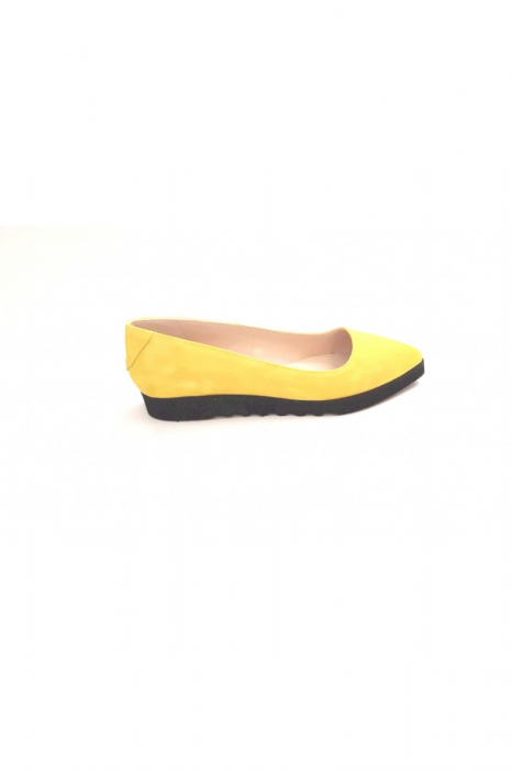 Balerini din piele Yellow Cora [2]