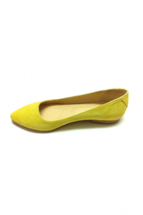 Balerini Piele Intoarsa Shiny Yellow [3]