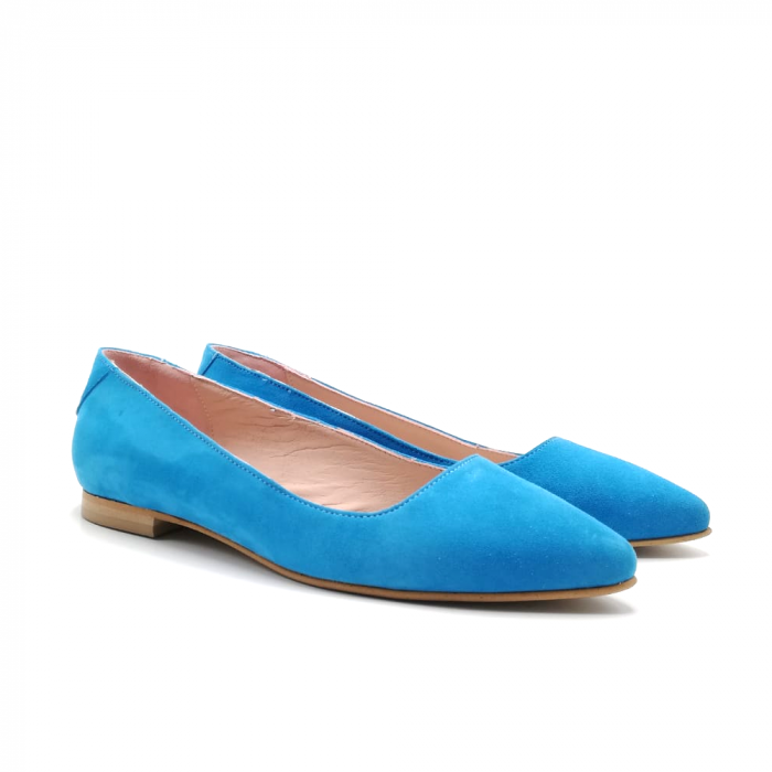 Balerini Piele Intoarsa Turquoise [2]