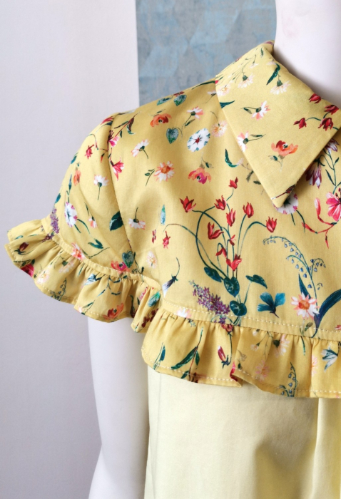 Bluza galbena cu maneca scurta si guler tip camasa [2]