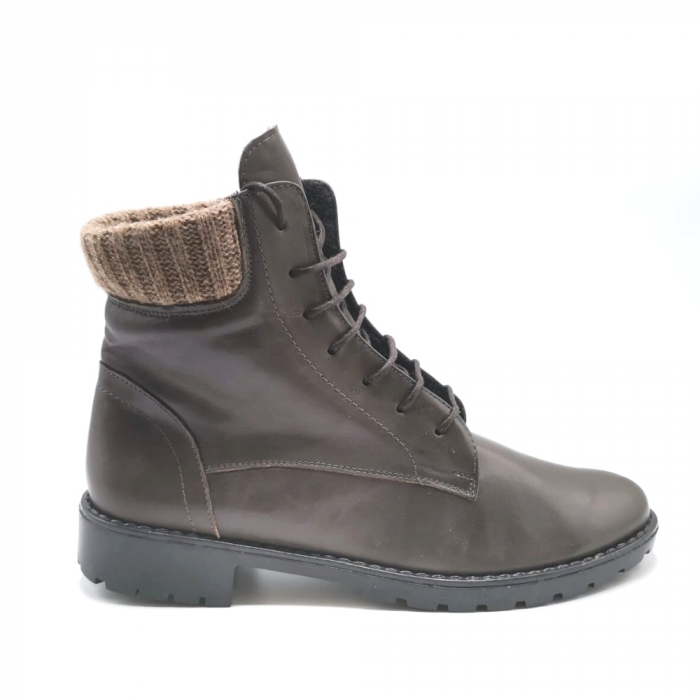 Bocanci dama din piele cu insertie din tricot pe glezna Prego Brown, 40 [2]