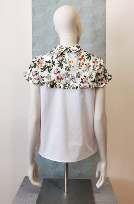 Bluza alba cu maneca scurta si guler tip camasa [5]