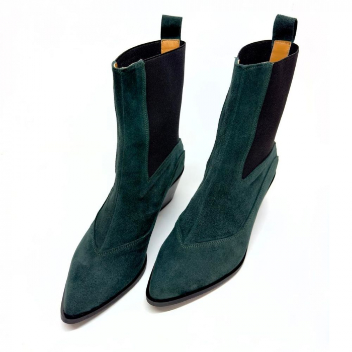 Ciocate dama din piele intoarsa verde smarald Cher [4]