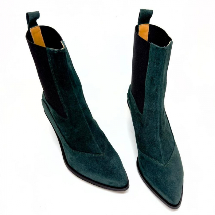 Ciocate dama din piele intoarsa verde smarald Cher [2]