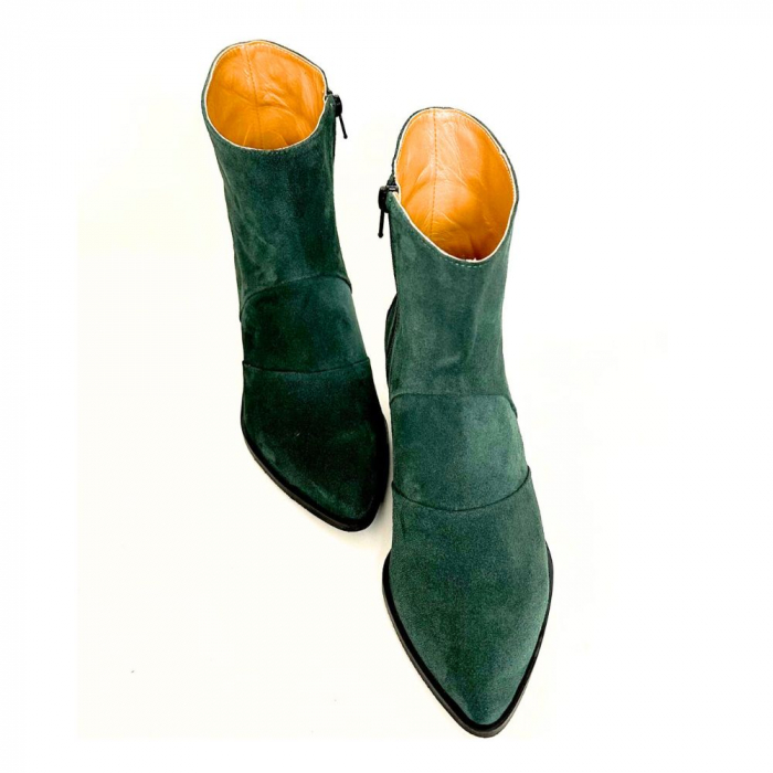 Ciocate dama din piele intoarsa verde smaralad Quinn [3]