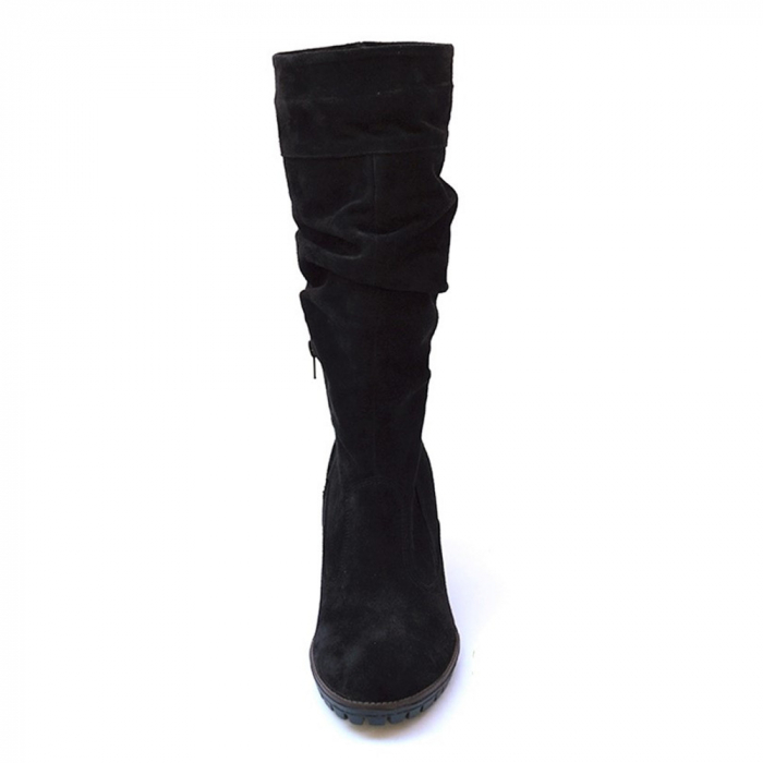 Cizme negre fronsate din piele Black Velvet, 36 [3]
