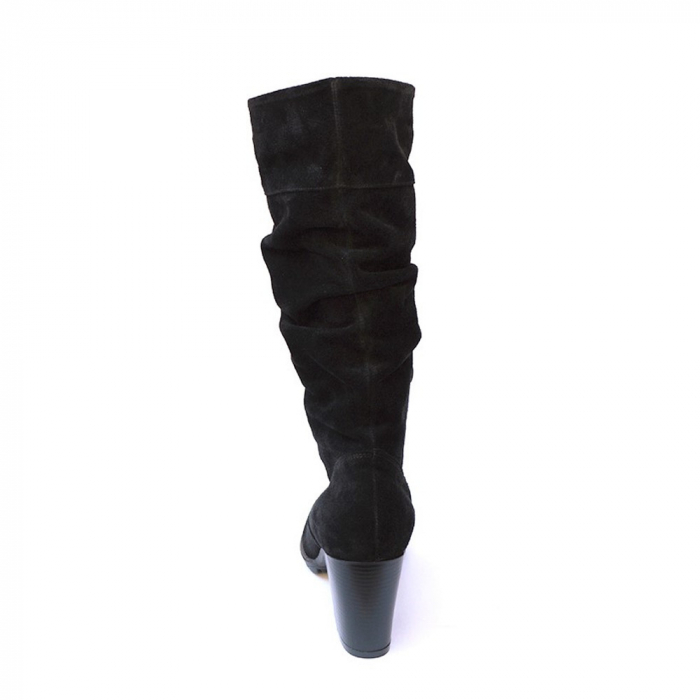 Cizme negre fronsate din piele Black Velvet, 36 [4]