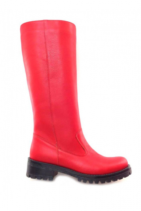 Cizme lungi din piele Red India [2]