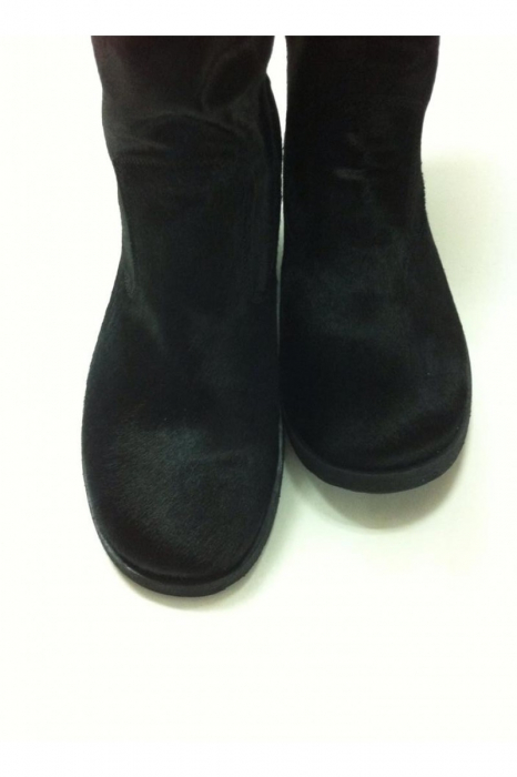 Cizme midi din piele Black Pax Pony [3]
