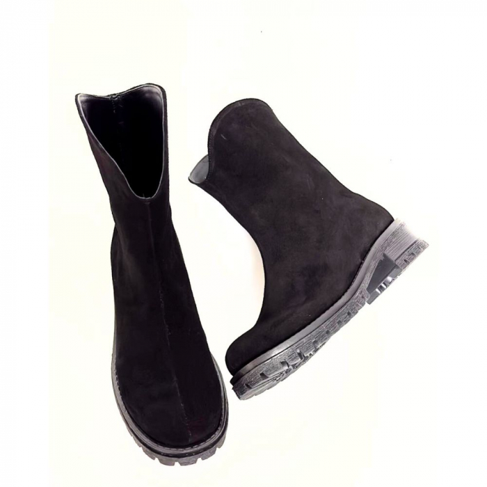 Cizme scurte din piele intoarsa Black Coral [2]