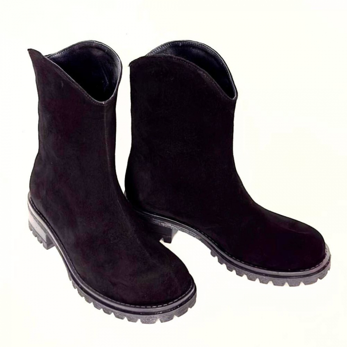 Cizme scurte din piele intoarsa Black Coral [3]