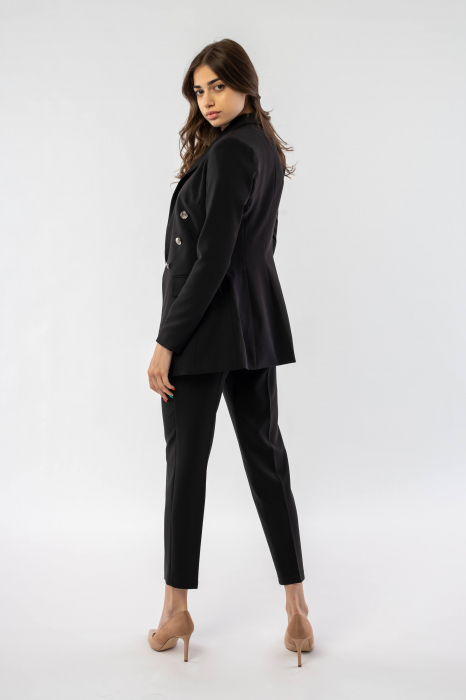 Costum office negru cu sacou si pantaloni Sierra [5]