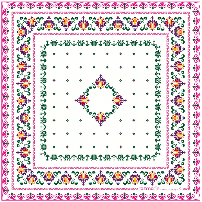 Eșarfă de mătase naturală model LALELE COLORATE 65X65cm [3]