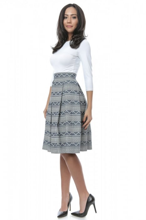 Fusta etno din denim de bumbac [3]