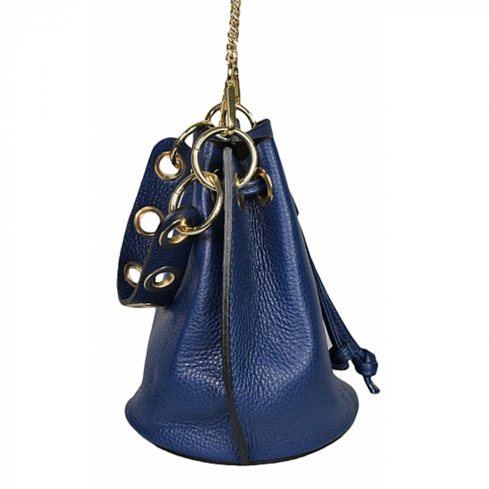 Gentuta tip bucket din piele naturala albastra Alcina [4]