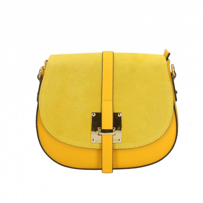 Geanta crossbody din piele naturala Yellow Marisel [6]