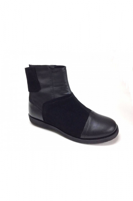 Ghete dama din piele Black Puzzle Innes [3]
