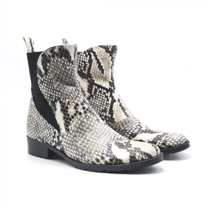 Ghete dama din piele cu imprimeu tip sarpe gri Rosa, 37 [2]