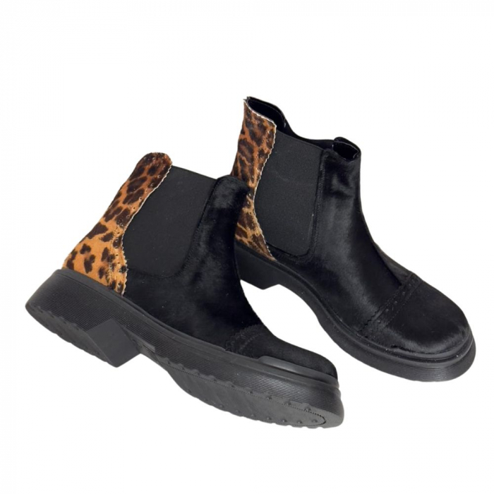 Ghete dama din piele de ponei Black Fabiola [2]