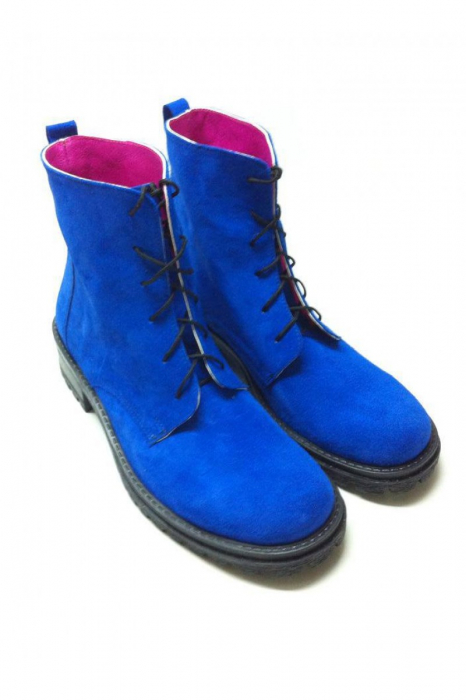 Ghete dama din piele Electric Blue Irenne [2]