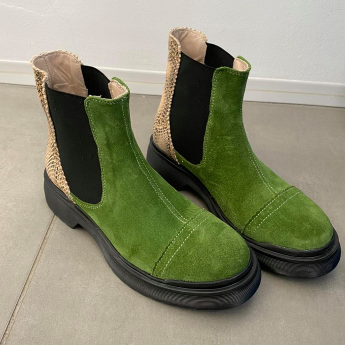 Ghete dama din piele intoarsa Green Fabiola [3]
