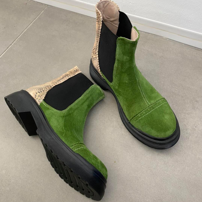 Ghete dama din piele intoarsa Green Fabiola [2]