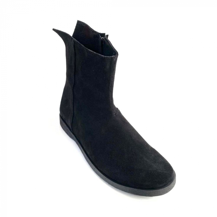 Ghete dama din piele intoarsa cu despicatura la spate Black Raya, 40 [2]